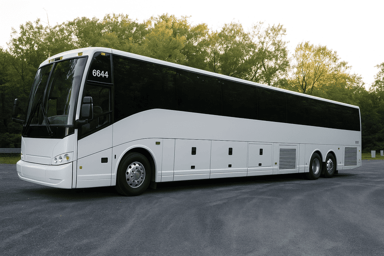 exterior of Charter Bus Rental Brentwood coach bus