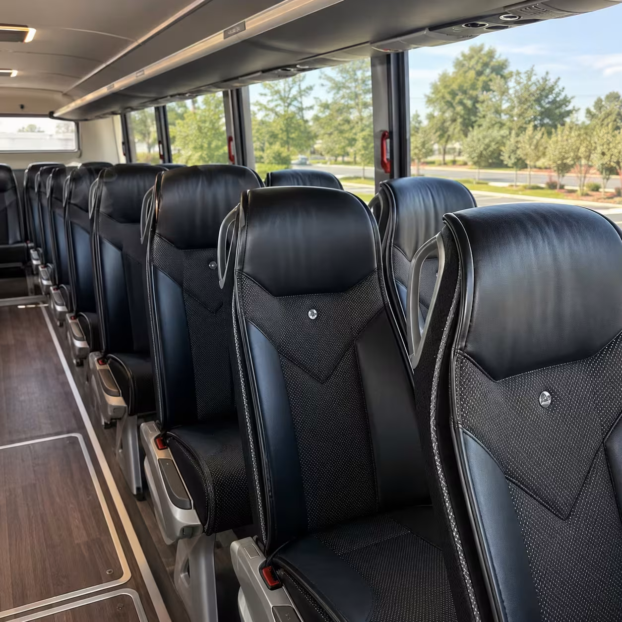 brentwood charter bus rental interior